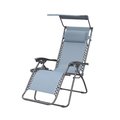 Jeco Bonnie Zero Gravity Chair with Sunshade Pillow & Drink Tray, Gray GCS17
